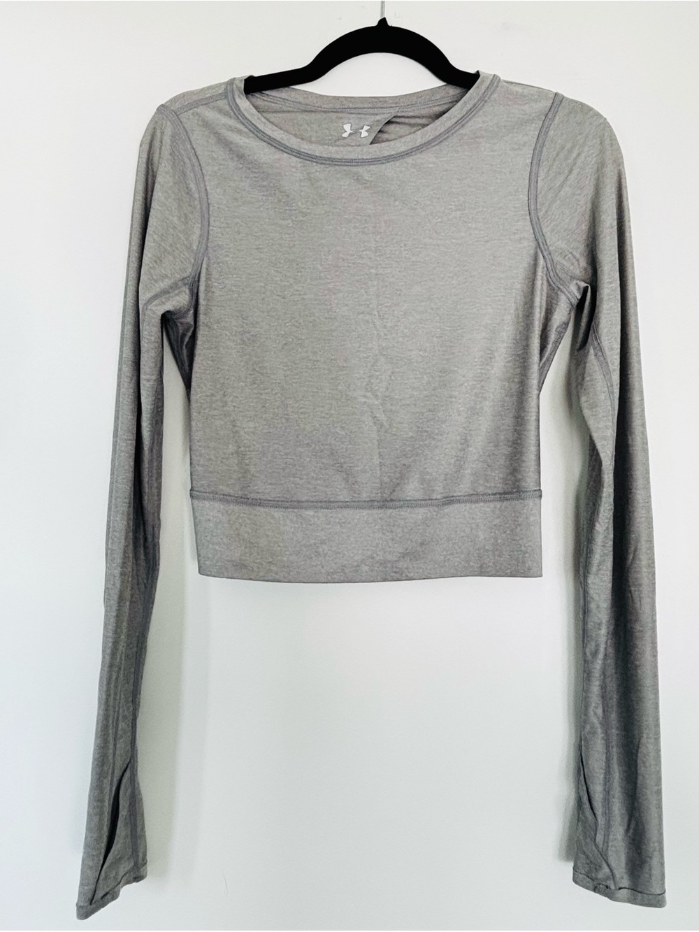 Under Armour Light Gray Long Sleeve Crop Tee